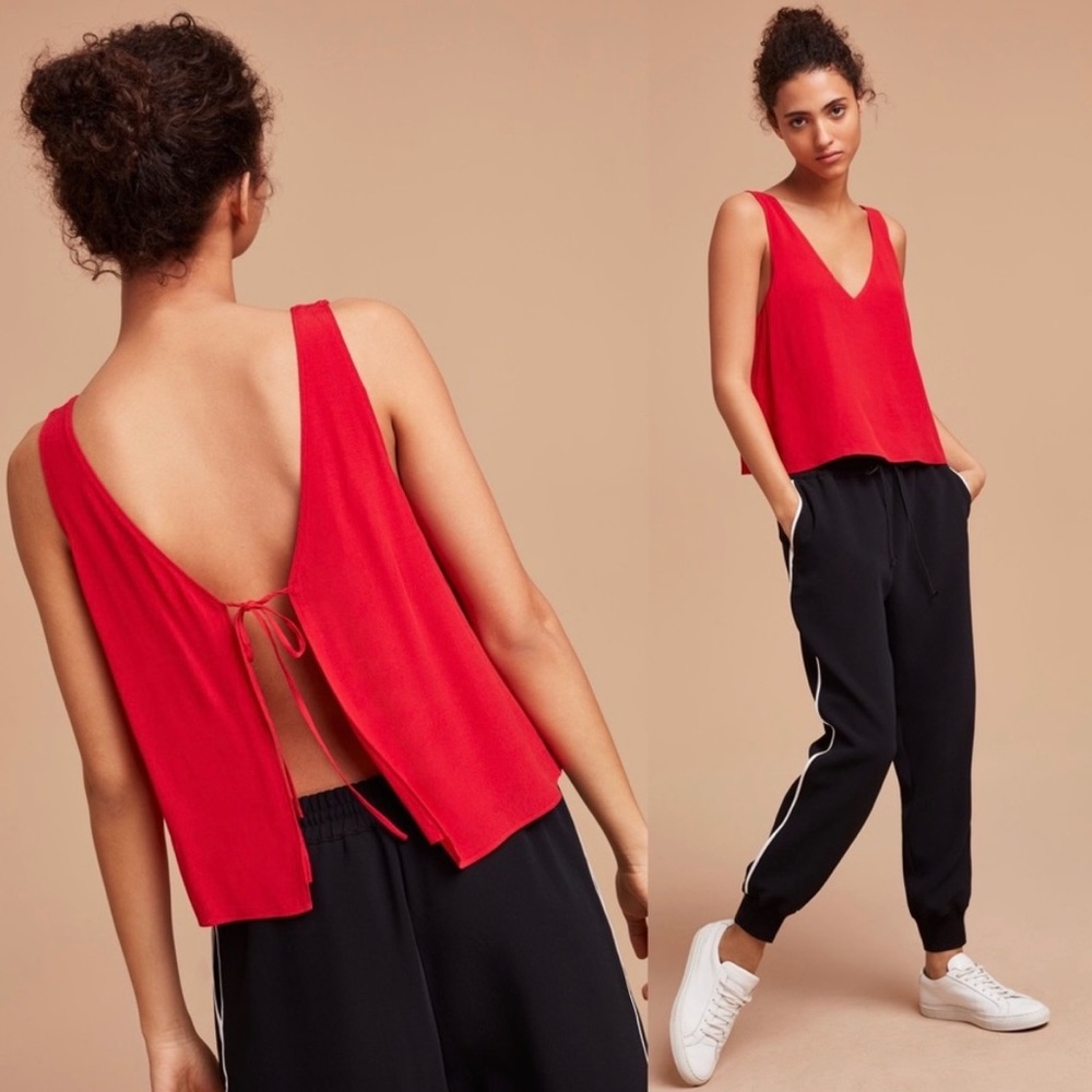 Aritzia Wilfred Free Kempner Backless Top Red Small